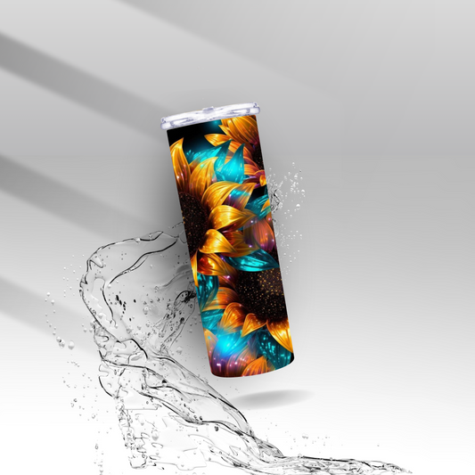 3D Sunflowers, Sublimation Insulated Tumbler