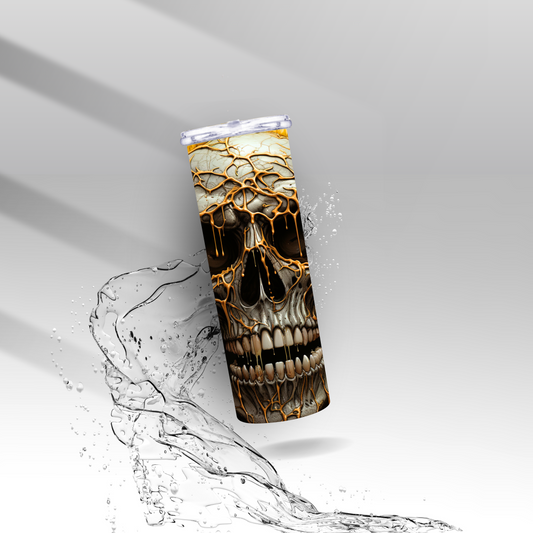 Yellow Sunflower Skull, Sublimation Insulated Tumbler