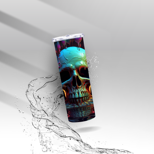 Paint Drip Water Skull, Sublimation Insulated Tumbler