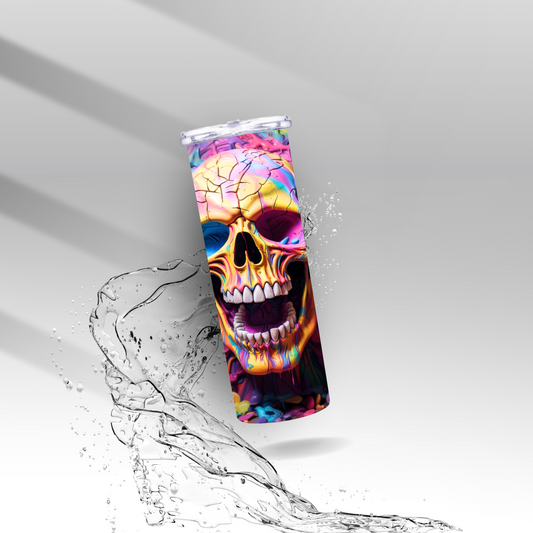Puff Paint Wall Skull, Sublimation Insulated Tumbler