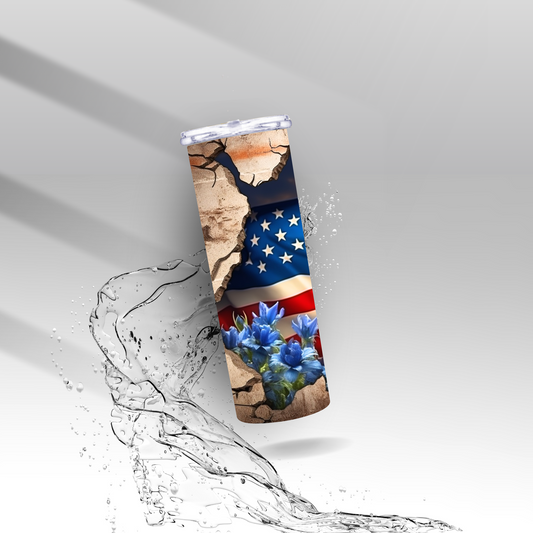 American Flag Bluebonnets, Sublimation Insulated Tumbler