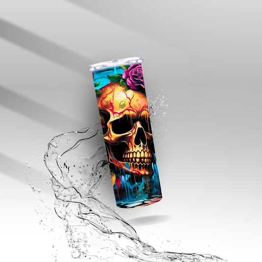 Grunge Graffiti Skull, Sublimation Insulated Tumbler