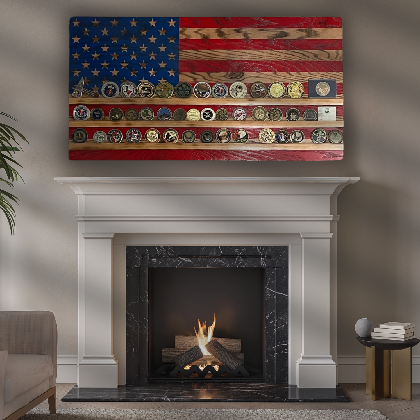 Commemorative American Flag Coin Display