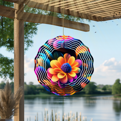 Beautiful Neon Daisy Designs, 10 Inch Garden Wind Spinner
