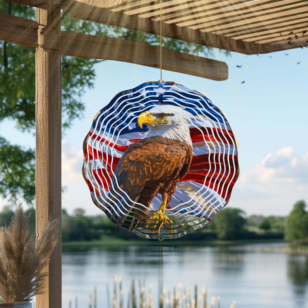 American Bald Eagle, 10 inch Garden Wind Spinner