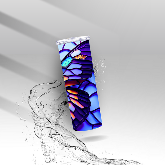 Stained Glass Butterfly, Sublimation Insulated Tumbler