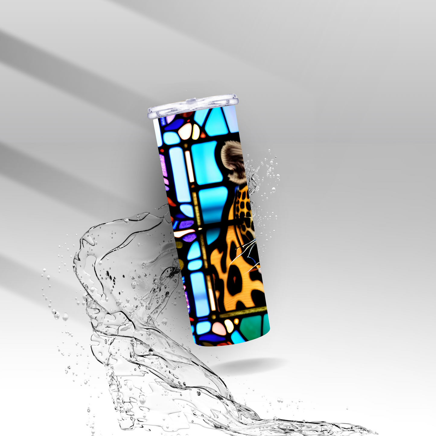 Stained Glass Leopard, Sublimation Insulated Tumbler