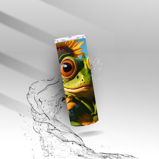 Big Eyed Frogs & Sunflowers, Sublimation Insulated Tumbler