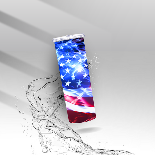 Neon Glow American Flag, Sublimation Insulated Tumbler