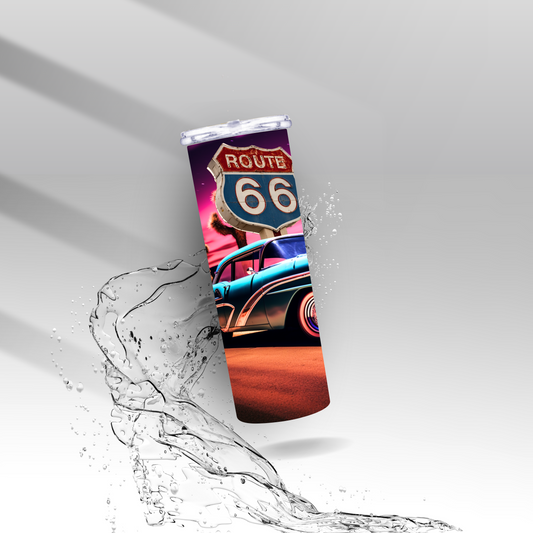 Route 66 Classic Car, Sublimation Insulated Tumbler