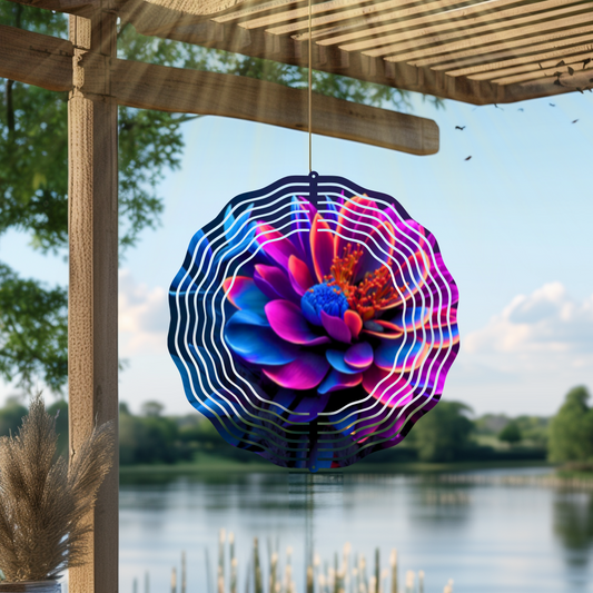 Beautiful Lotus Flower Designs, 10 Inch Garden Wind Spinner