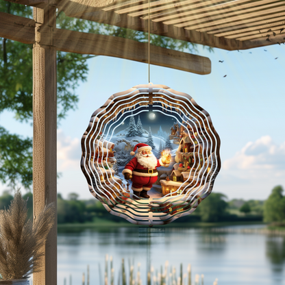 Santa Claus Designs, Christmas, 10 Inch Garden Wind Spinner
