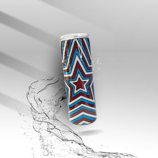 Red, White and Blue Stars, Epoxy Insulated Tumbler