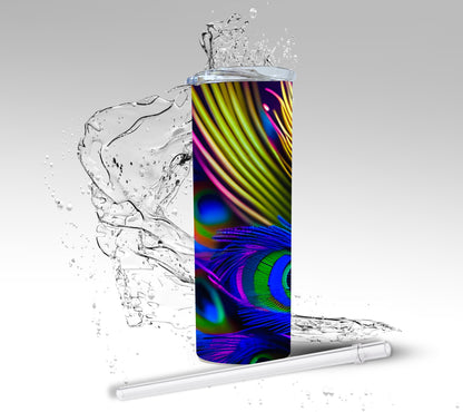 Peacock Feathers, Sublimation Insulated Tumbler