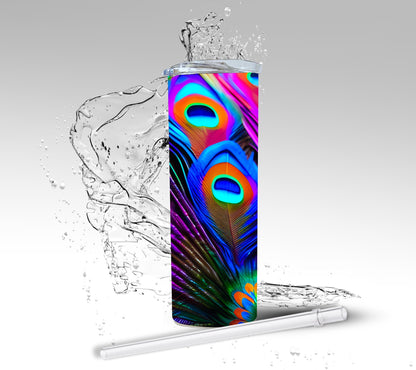 Peacock Feathers, Sublimation Insulated Tumbler