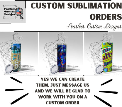 Orange & Blue Night Owl, Sublimation Insulated Tumbler