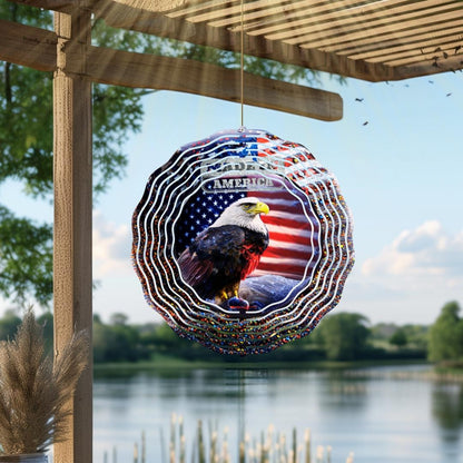 Made in America, American Flag, 10 inch Garden Wind Spinner