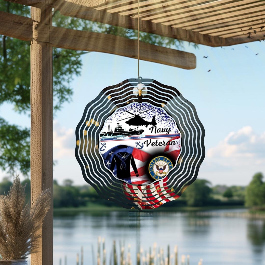 United States Navy, Veteran, 10 inch Garden Wind Spinner