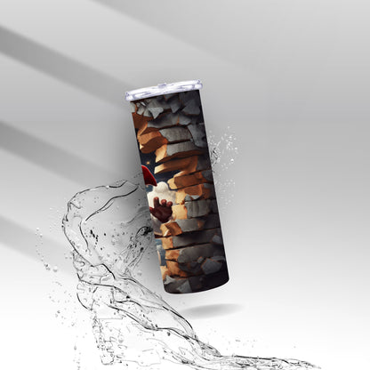 Holly Jolly Santa, Cracked Wall, Sublimation Insulated Tumbler