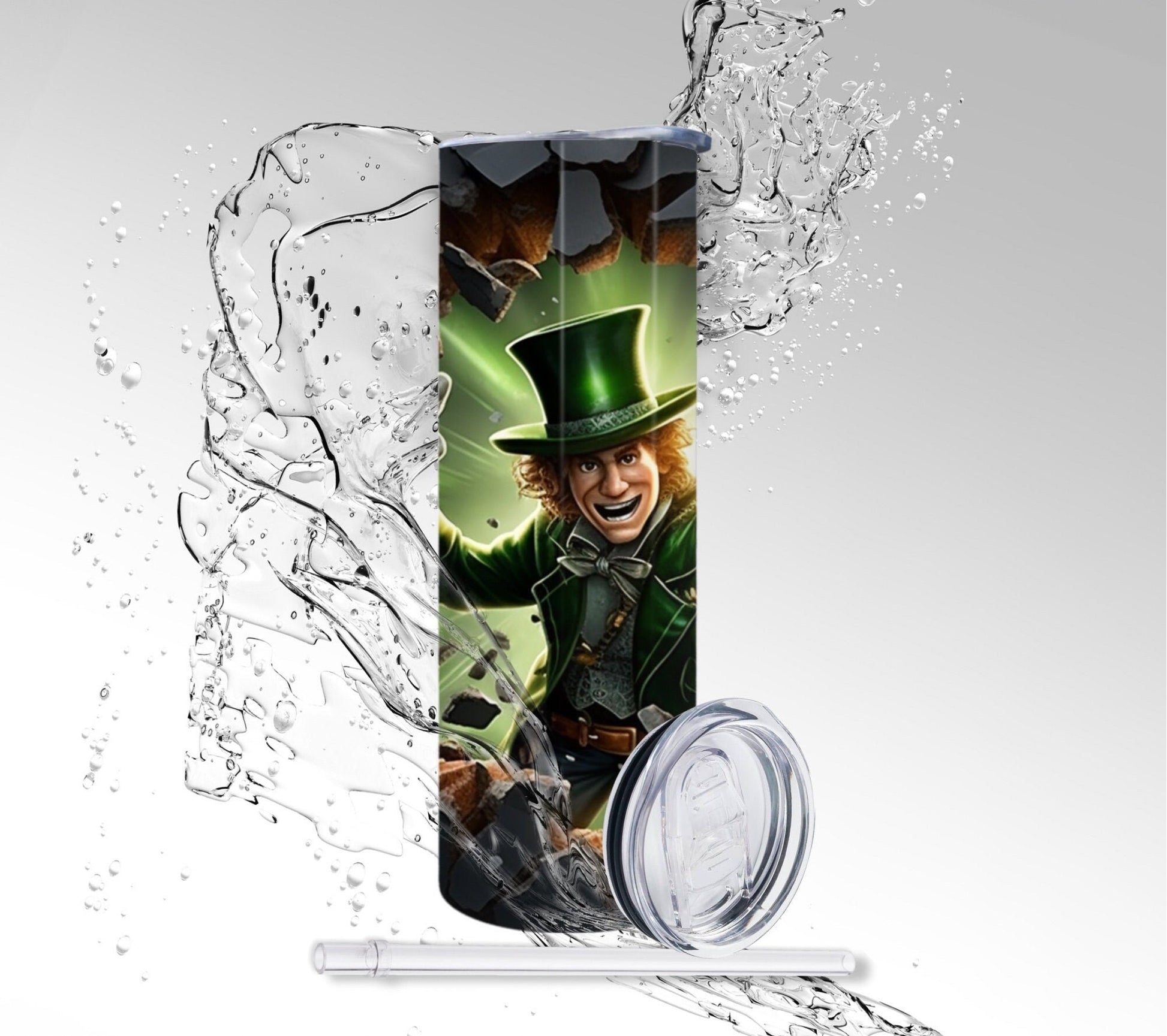 St. Patrick’s Day Leprechaun, Sublimated 20 oz Skinny Tumbler