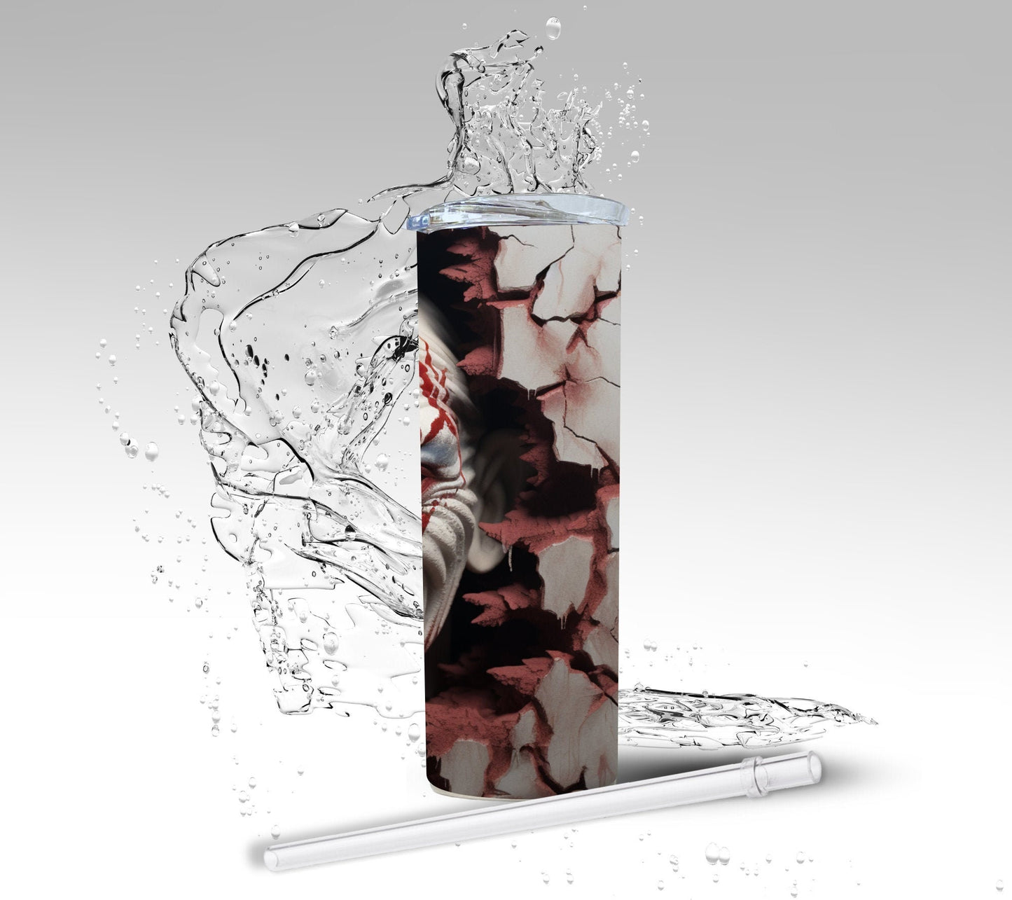 Horror Halloween Clown, Sublimated 20 oz Skinny Tumbler