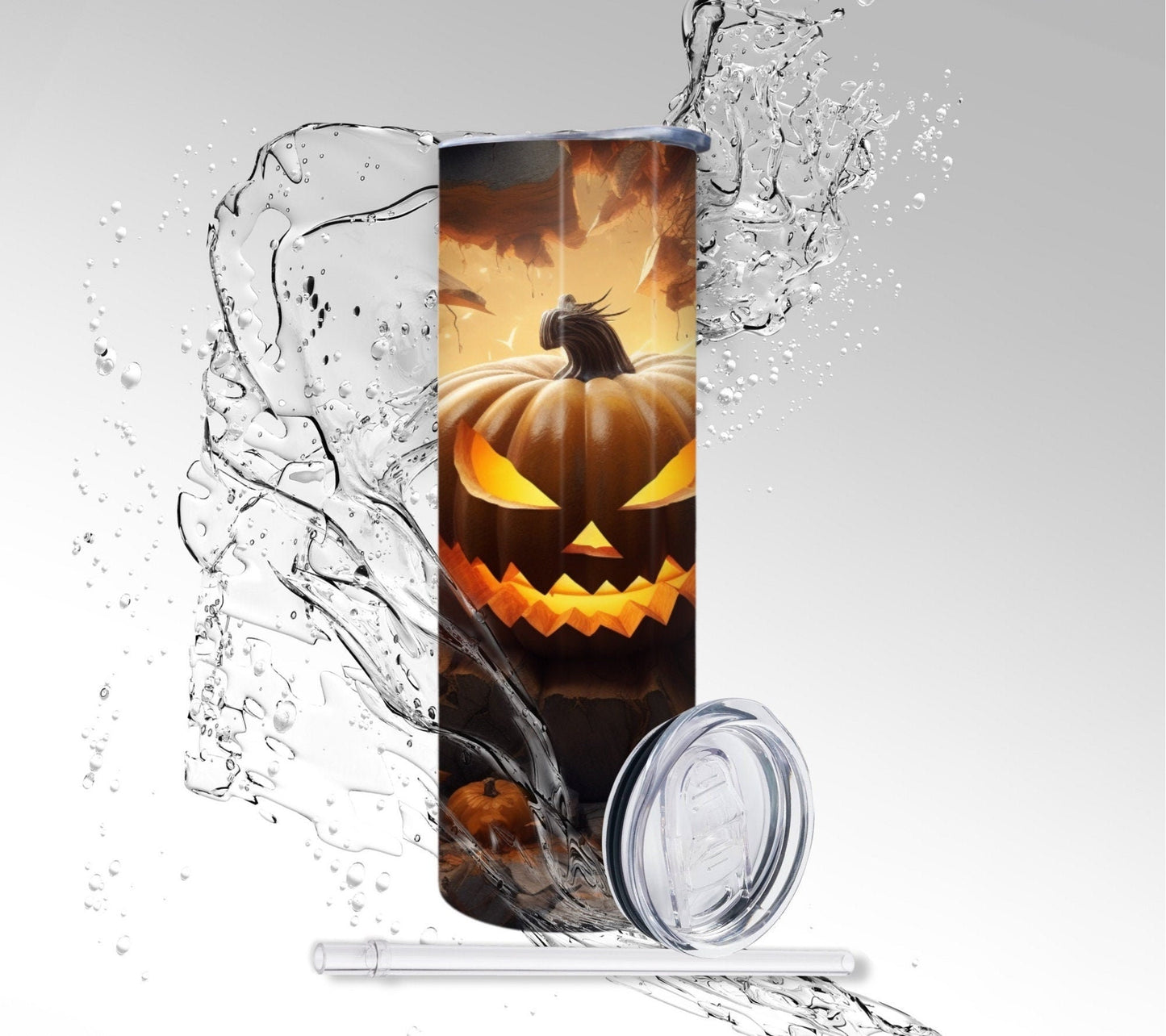 Halloween Jack O Lantern, Sublimated 20 oz Skinny Tumbler