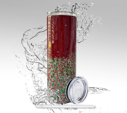 Dance Like Frosty, Glitter Epoxy 20 oz Skinny Tumbler