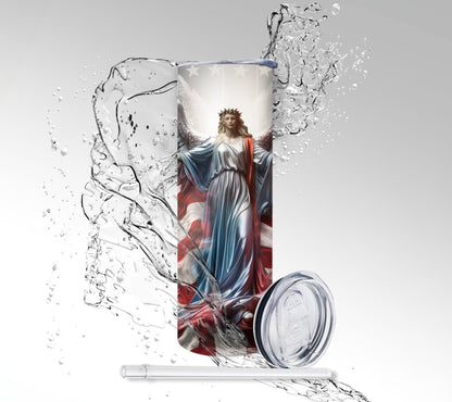 Patriotic Angel, Sublimated 20 oz Skinny Tumbler