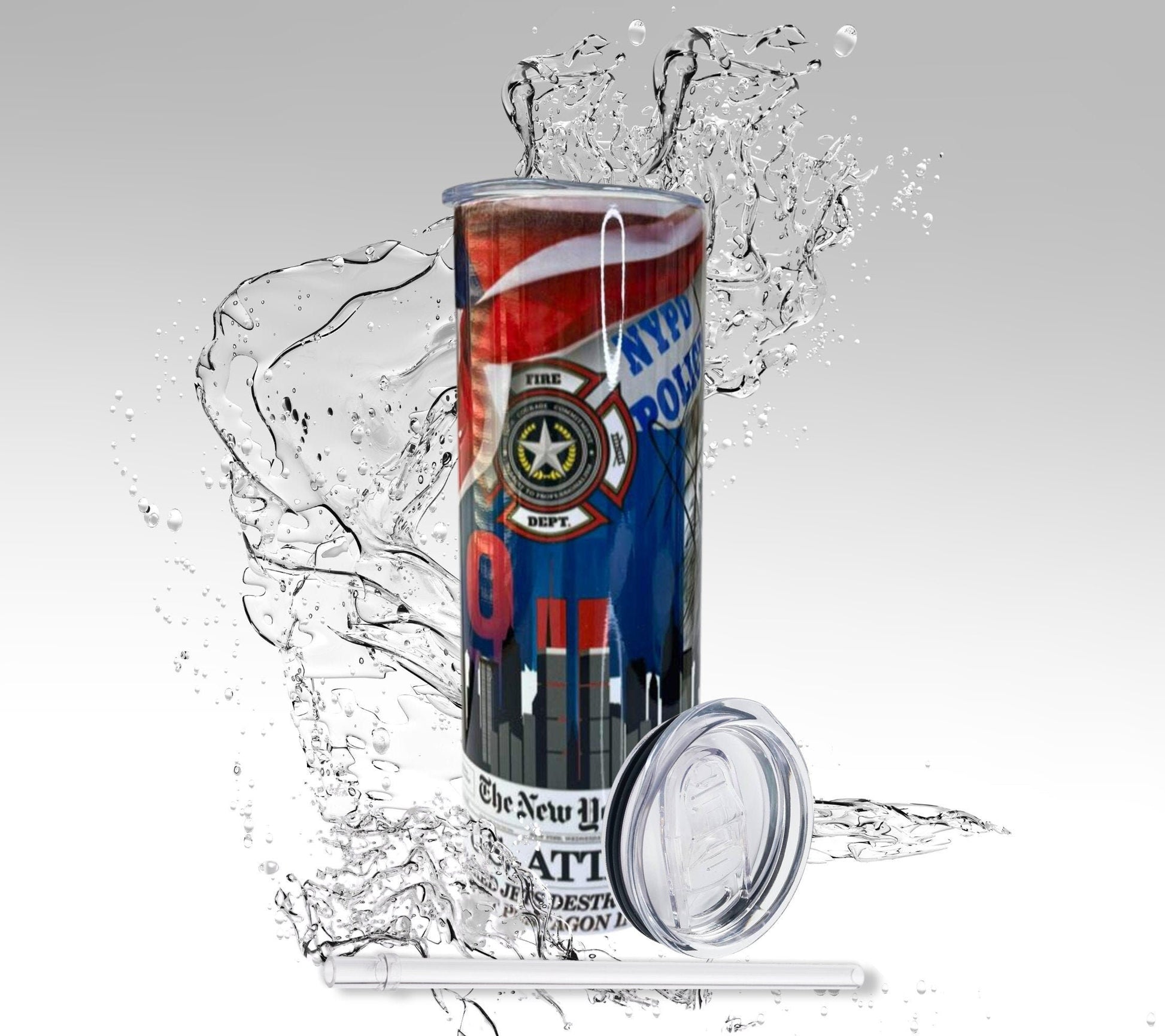 9/11 Memorial, Sublimated 20 oz Skinny Tumbler