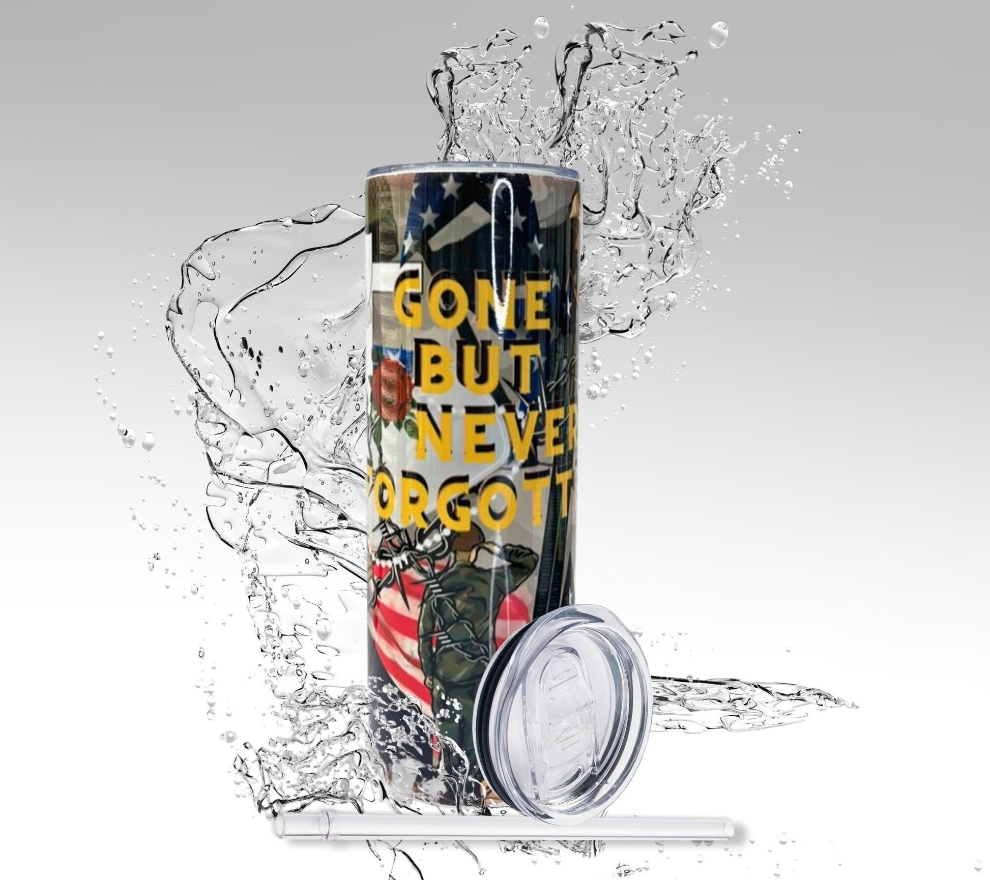 Fallen Military Solider, Sublimated 20 oz Skinny Tumbler