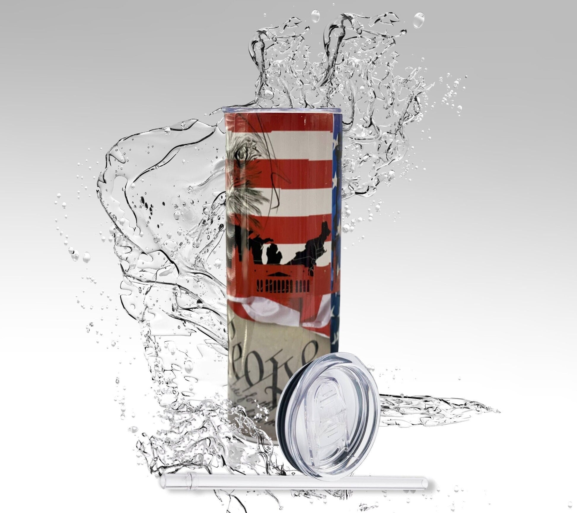 Liberty Freedom, Sublimated 20 oz Skinny Tumbler