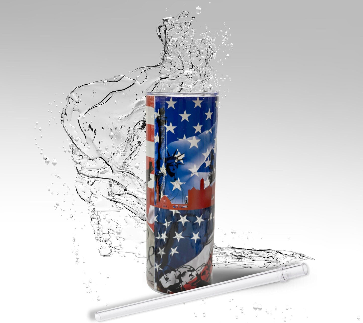 Liberty Freedom, Sublimated 20 oz Skinny Tumbler