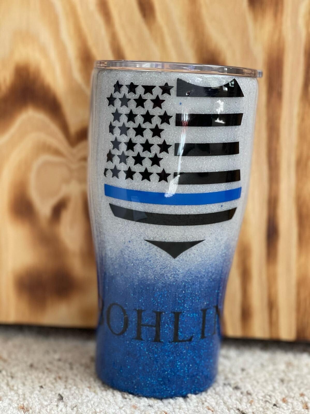 Police Wife, Glitter Epoxy Custom oz Tumbler