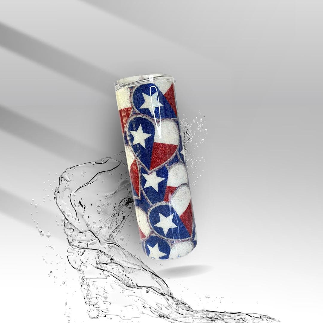 Texas Flag Heart, Epoxy Insulated Tumbler