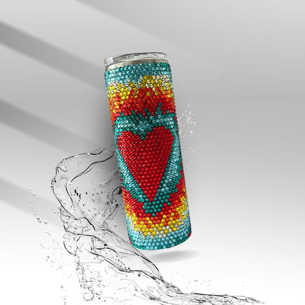 Beautiful Heart, Rhinestone Insulated Tumbler