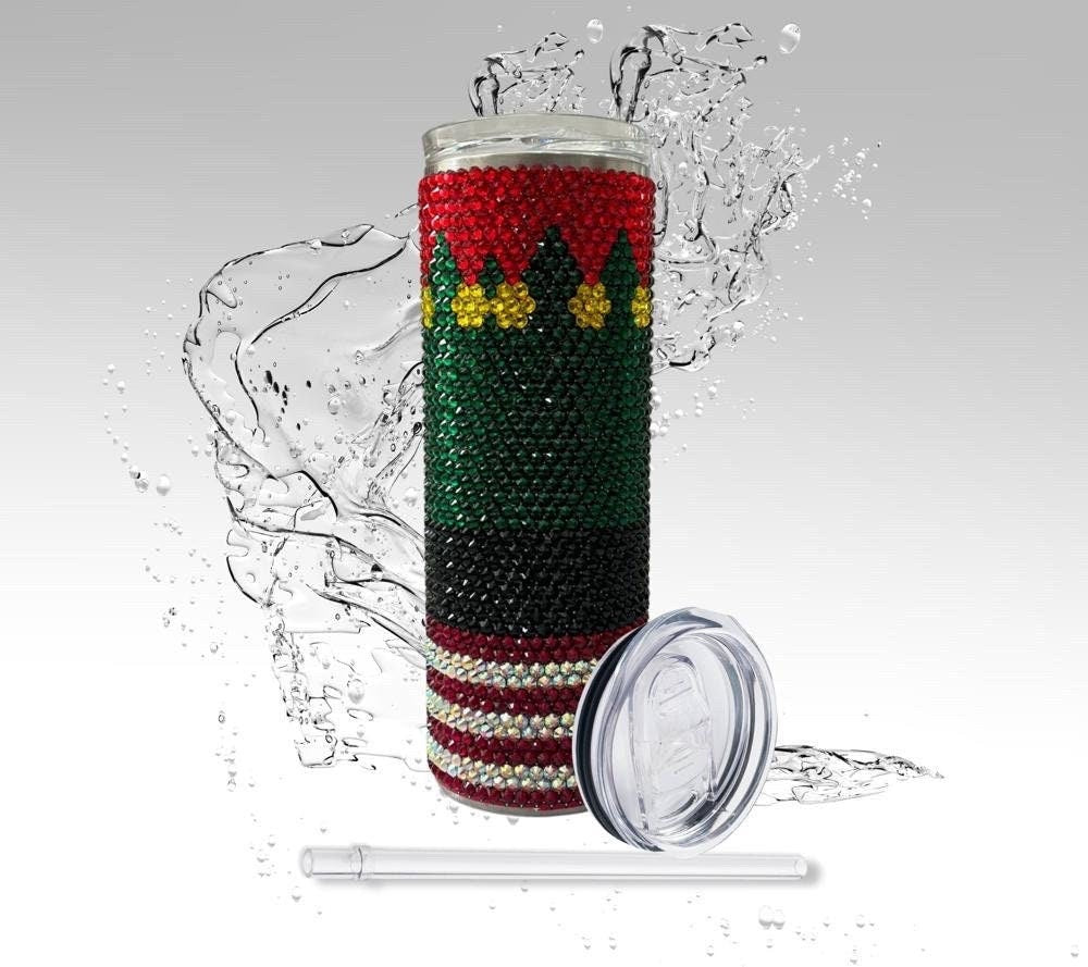 Rhinestone Tumbler: Elf, 20 oz Rhinestone Bling Skinny Tumbler