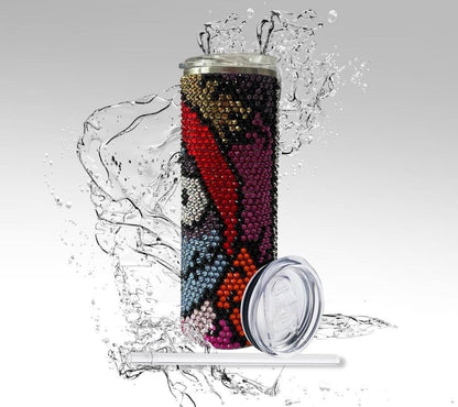 Rhinestone Tumbler: Nightmare, Jack and Sally, 20 oz Rhinestone Bling Skinny Tumbler