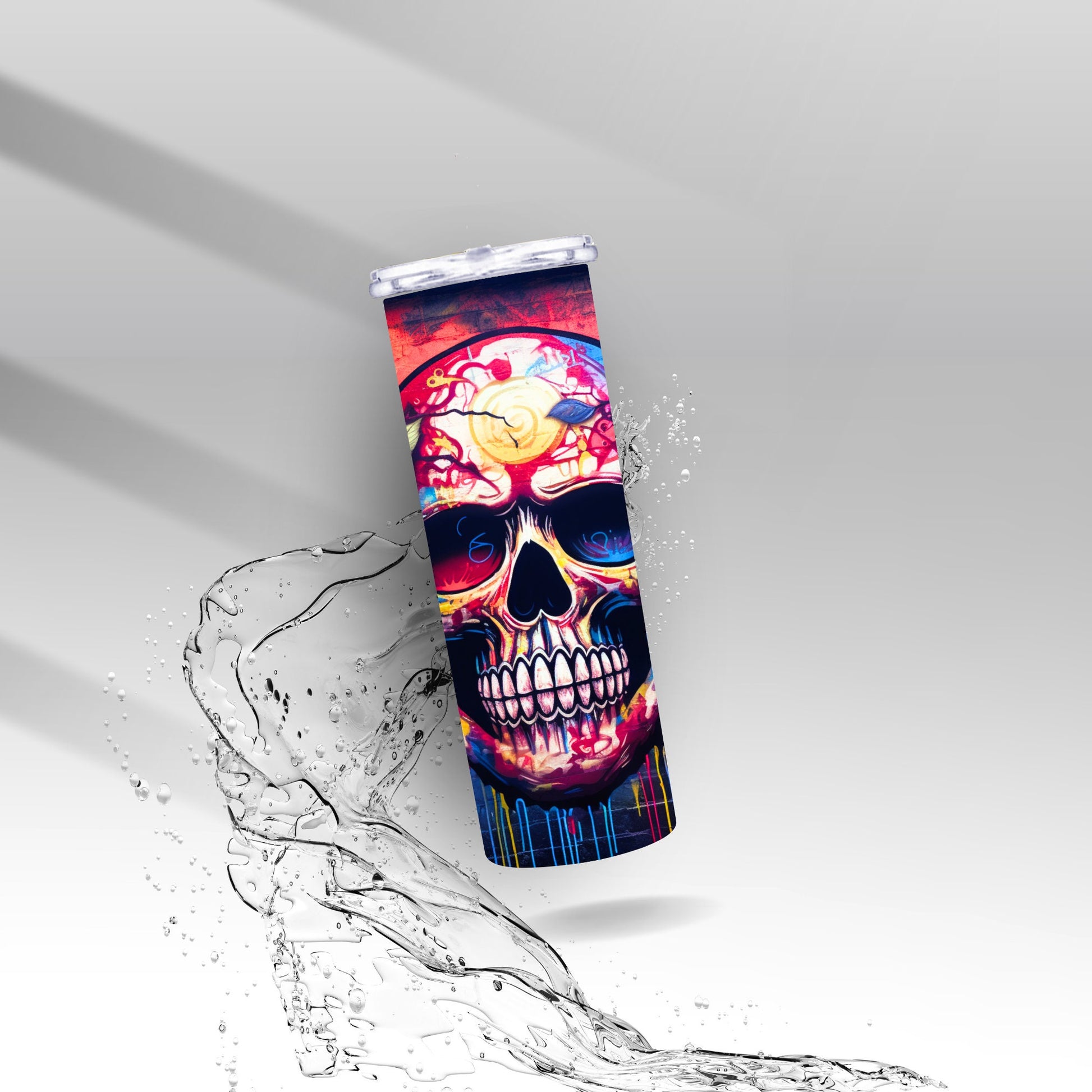 Grunge Graffiti Skull Art, Sublimation Insulated Tumbler