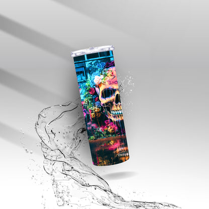 Wall Graffiti Skull Art, Sublimation Insulated Tumbler