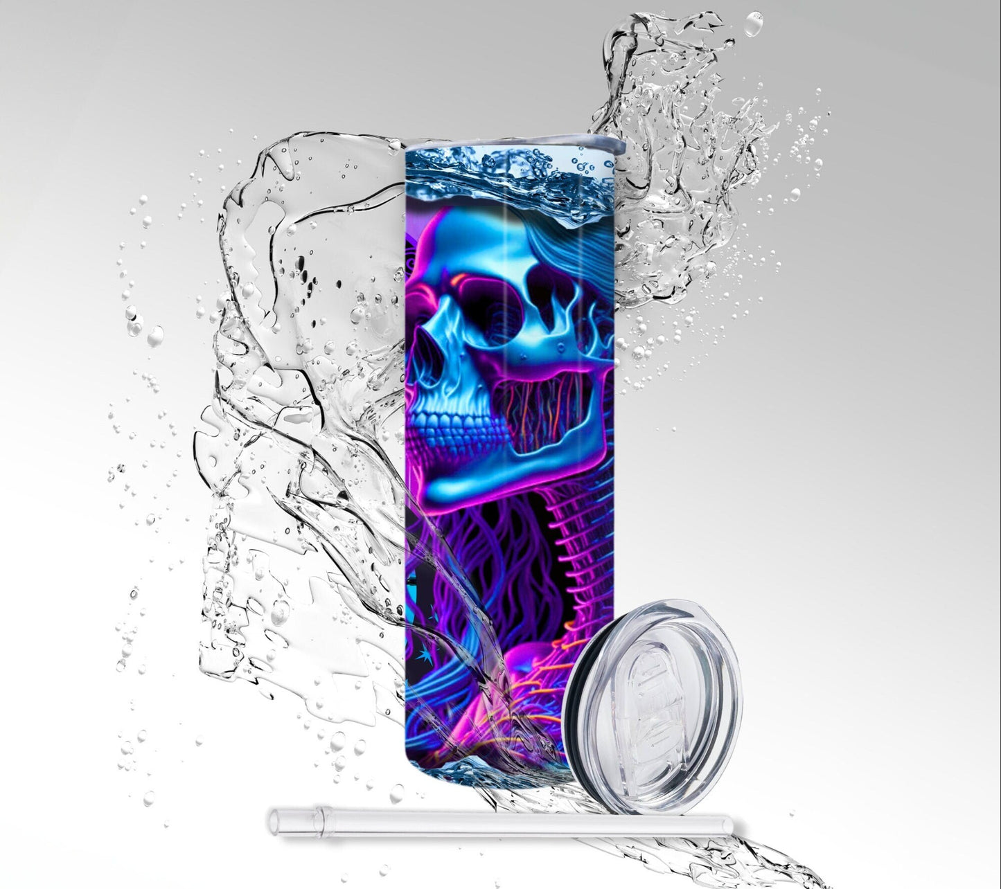 Virgo Zodiac Skeleton, Sublimated 20 oz Skinny Tumbler