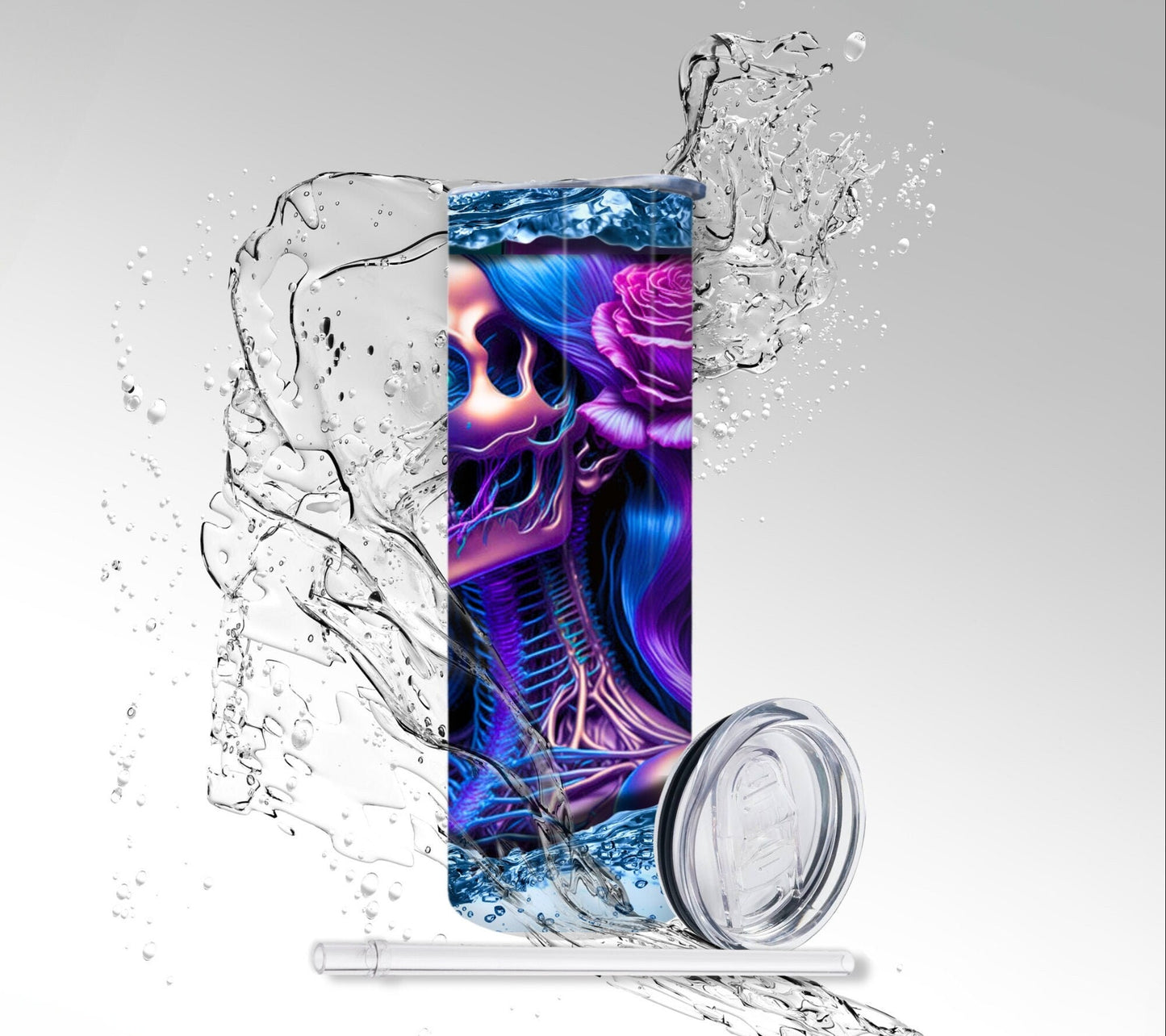 Scorpio Zodiac Skeleton, Sublimated 20 oz Skinny Tumbler