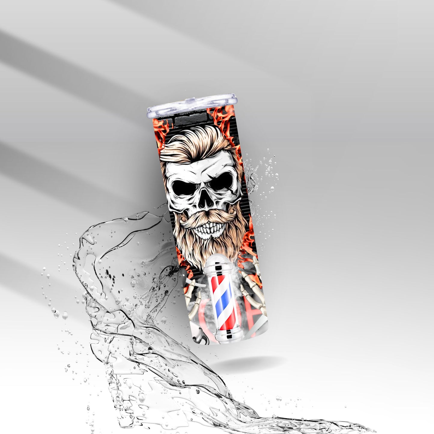 Skeleton Barber/BarberShop, Sublimation Insulated Tumbler