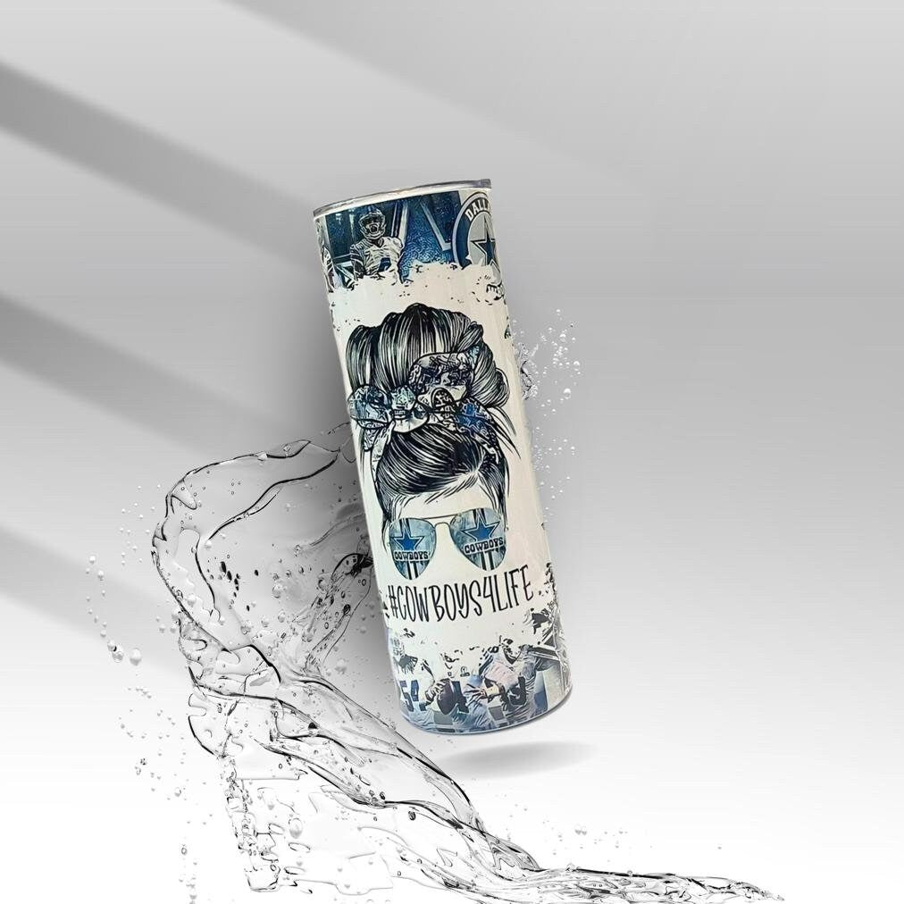 Cowboys For Life Mom Bun, Sublimation Insulated Tumbler