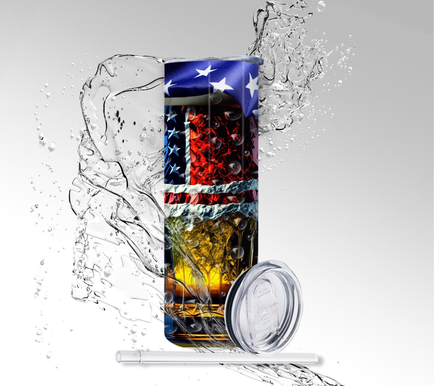 American Bar Beer, Sublimated 20 oz Skinny Tumbler