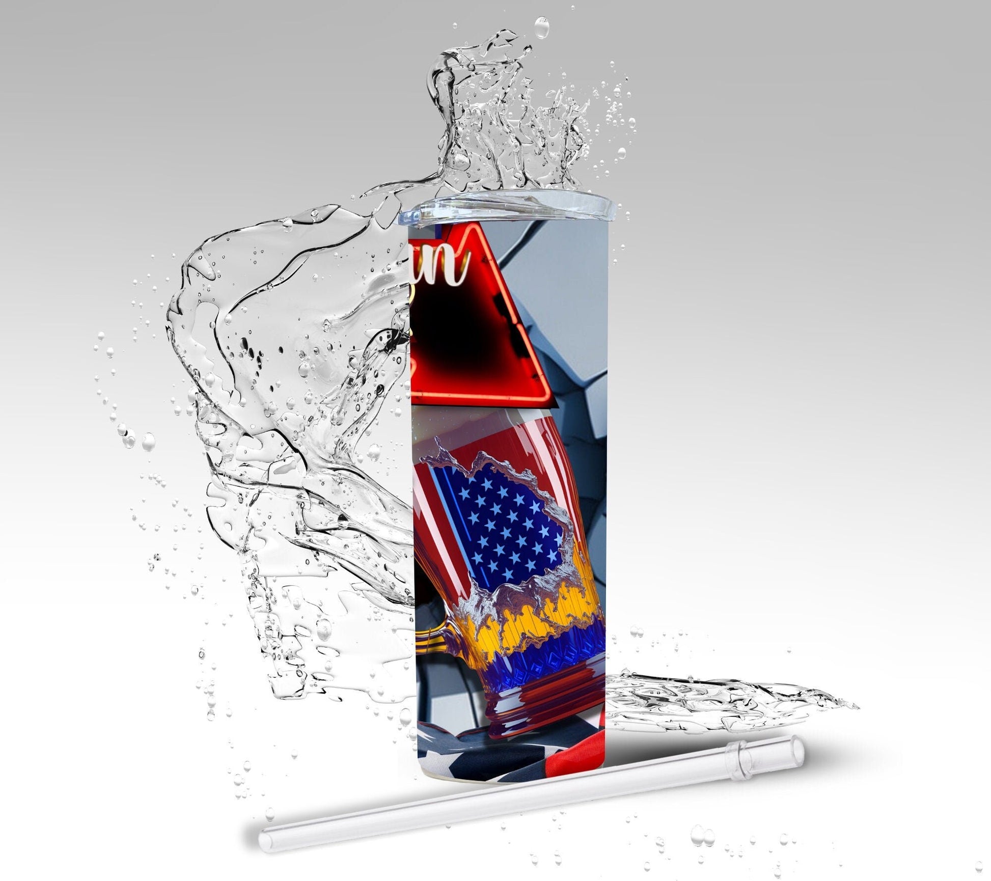 American Beer, Sublimated 20 oz Skinny Tumbler