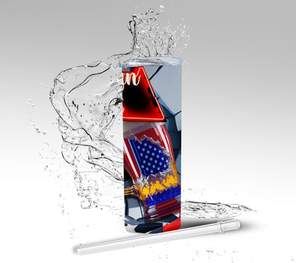 American Beer, Sublimated 20 oz Skinny Tumbler