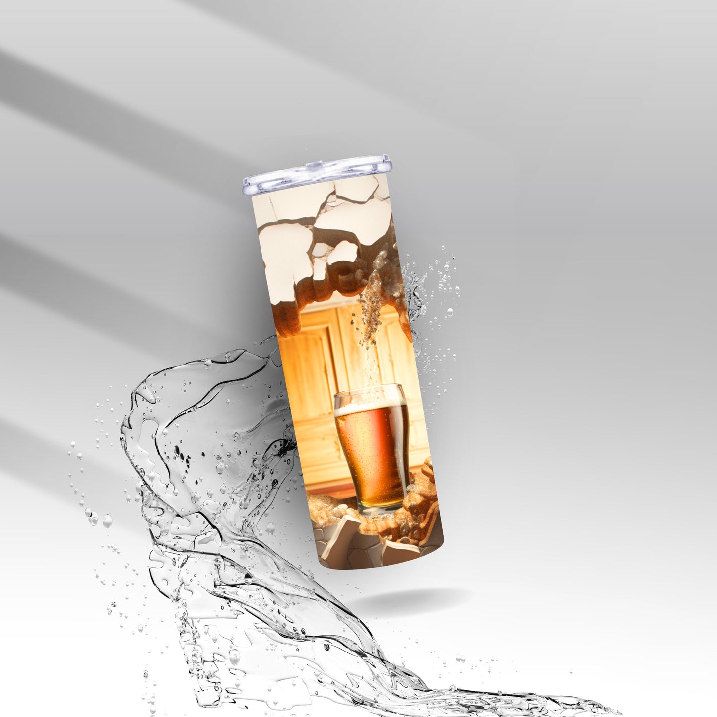 Beer Mug Cracked Wall, Sublimation Insulated Tumbler