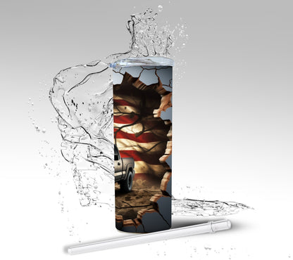 American Truck, Sublimated 20 oz Skinny Tumbler