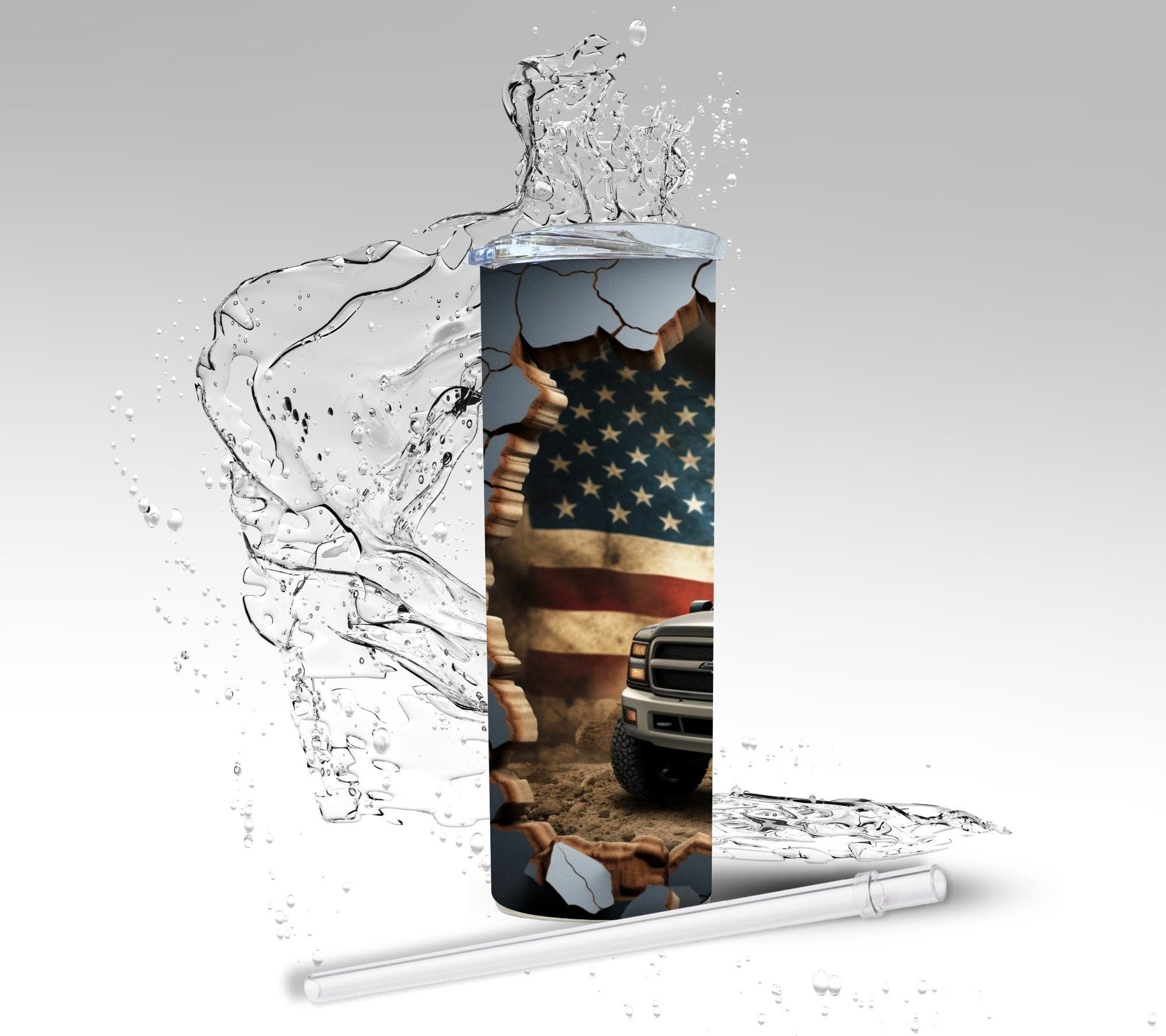 American Truck, Sublimated 20 oz Skinny Tumbler