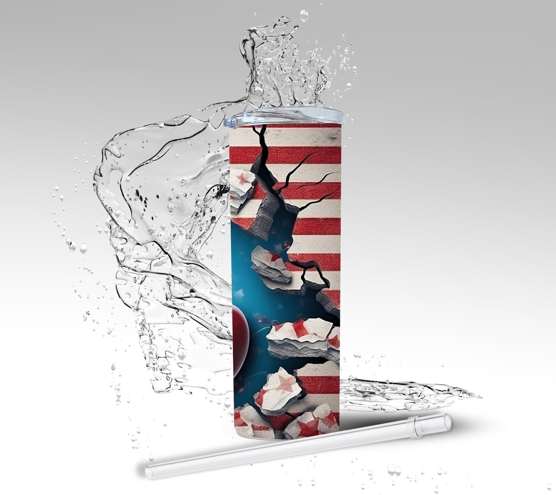 American Cherries, Sublimated 20 oz Skinny Tumbler